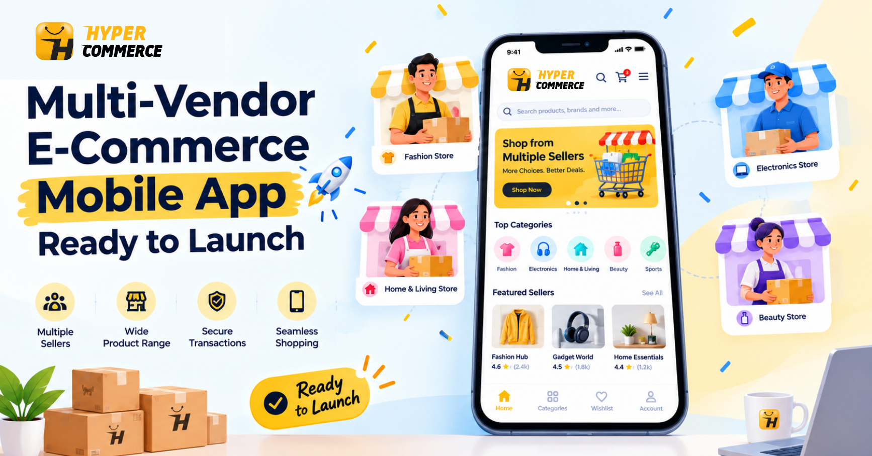 Multi-vendor e-commerce mobile app ready to launch