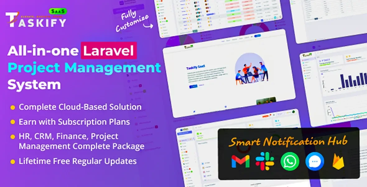 Taskify SaaS - Project Management System in Laravel promotional banner