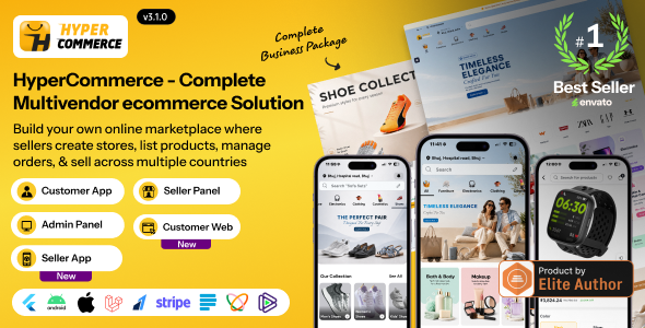HyperCommerce - Multivendor eCommerce Marketplace - Flutter Apps - Laravel Admin Panel & Website