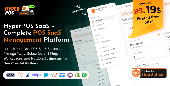 Hyper POS SaaS - POS, Inventory, Accounting, Laravel Super Admin Panel | POS SaaS Solution promotional banner