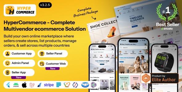 HyperCommerce - Multivendor eCommerce Marketplace - Flutter Apps - Laravel Admin Panel & Website